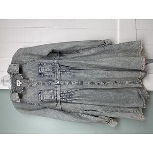 Bibi NWT Jean Mineral Washed Button Down Dress Size Small